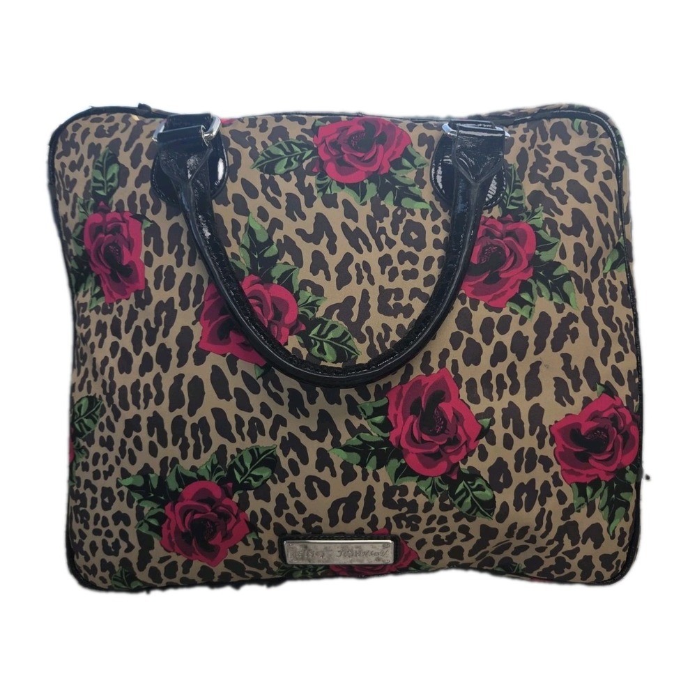 Betsyville Betsy Johnson Animal Print Roses Laptop Case Zip Closure